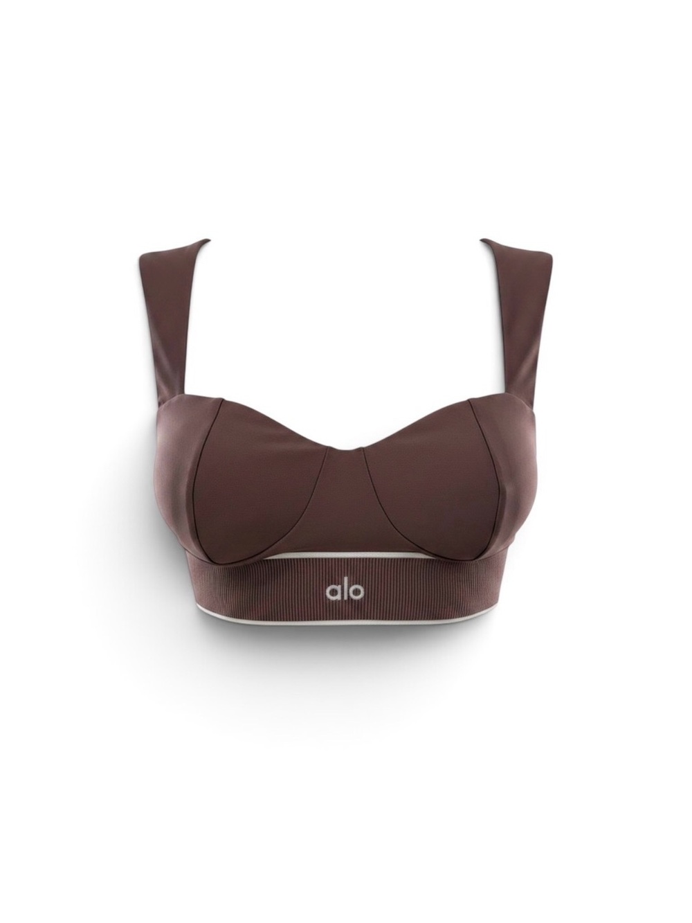 Alo Women's Sculpted Chest Smoky Quartz Sport Bra